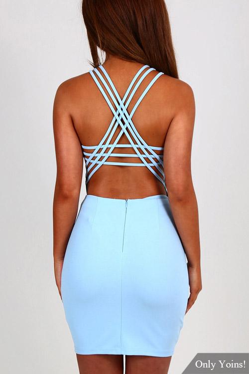 NEW FEELING Womens Blue Mini Dresses