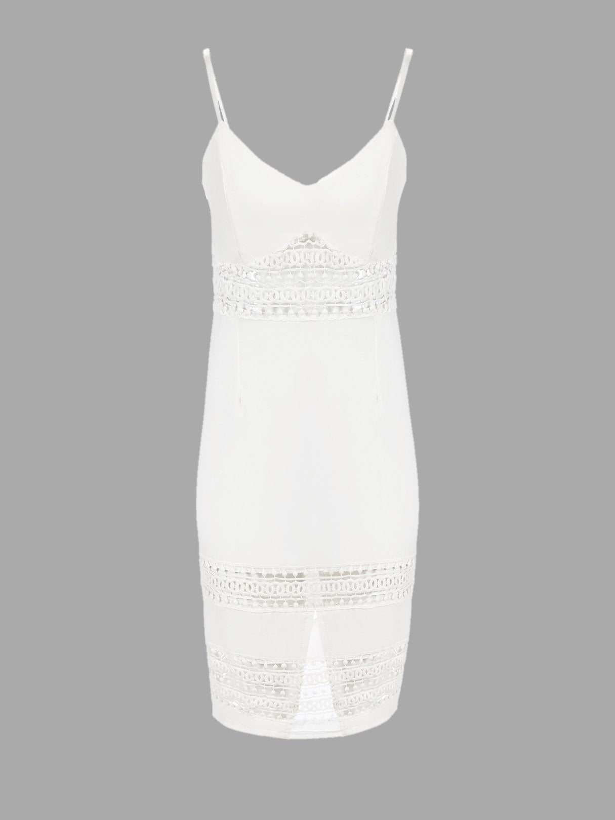 Wholesale White V-Neck Sleeveless Lace Dresses