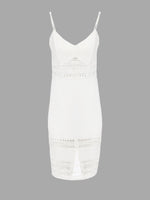Wholesale White V-Neck Sleeveless Lace Dresses
