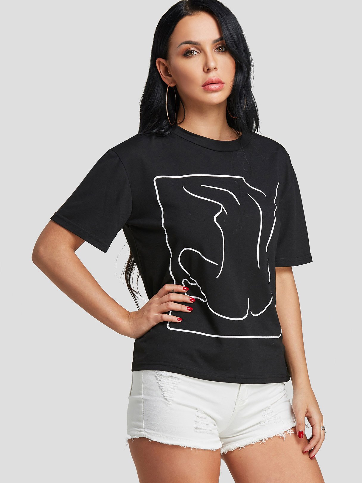 OEM Ladies Black T-Shirts