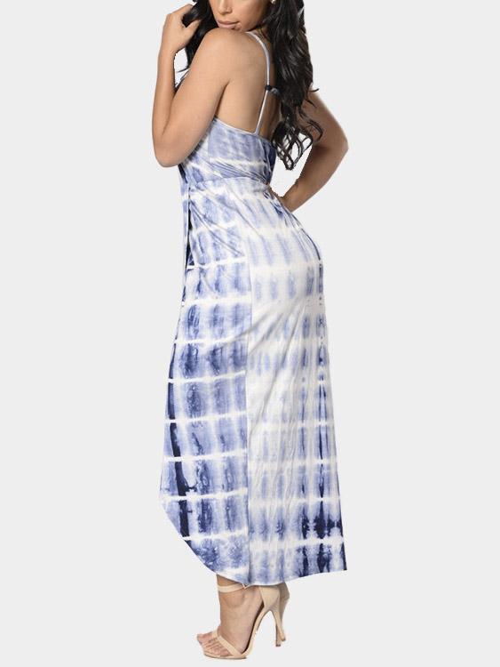 OEM Ladies Blue Maxi Dresses