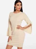 OEM Ladies Apricot Casual Dresses