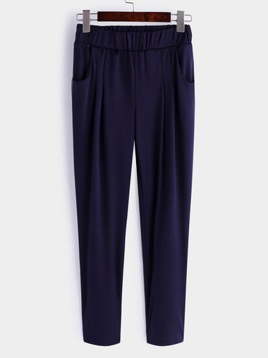 Wholesale Plus Size Pockets Design Stretch Waistband Pants