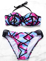 Wholesale Halter Strapless Printed Sleeveless Bikinis