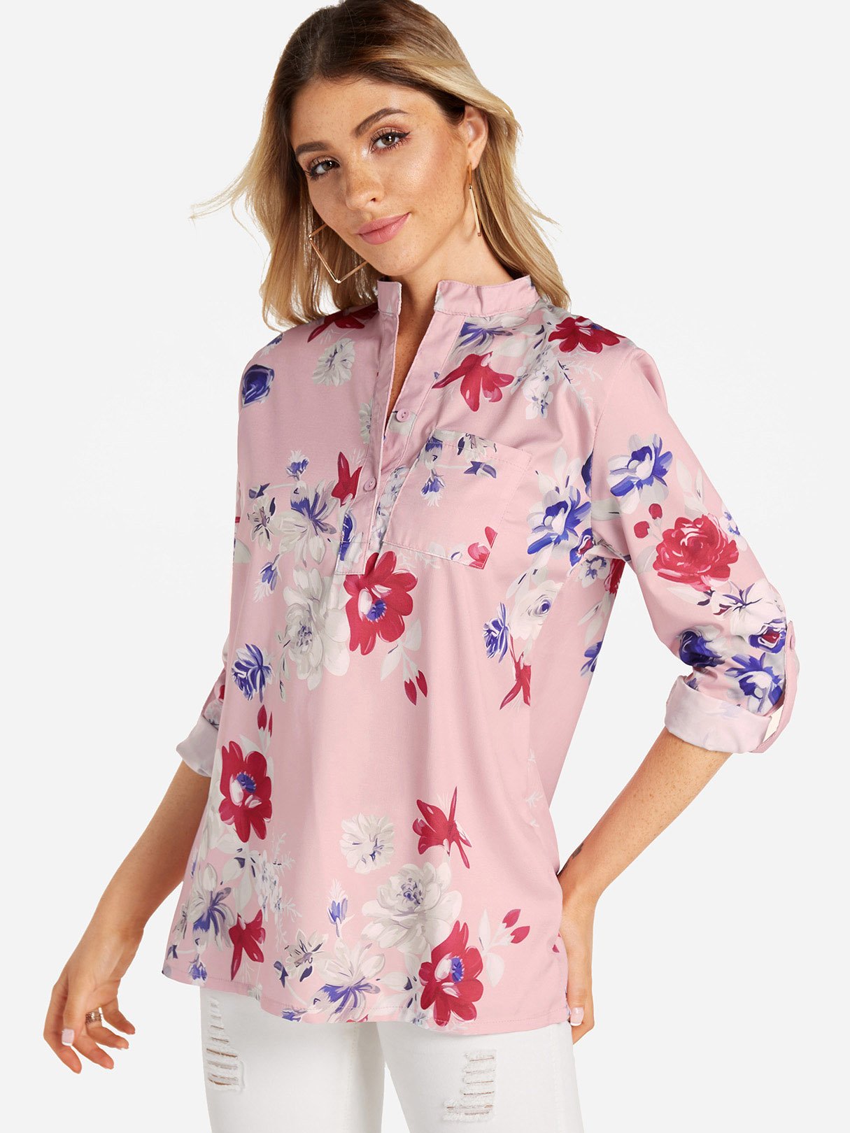 Custom Womens Floral Print Blouses