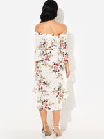 NEW FEELING Womens White Floral Dresses