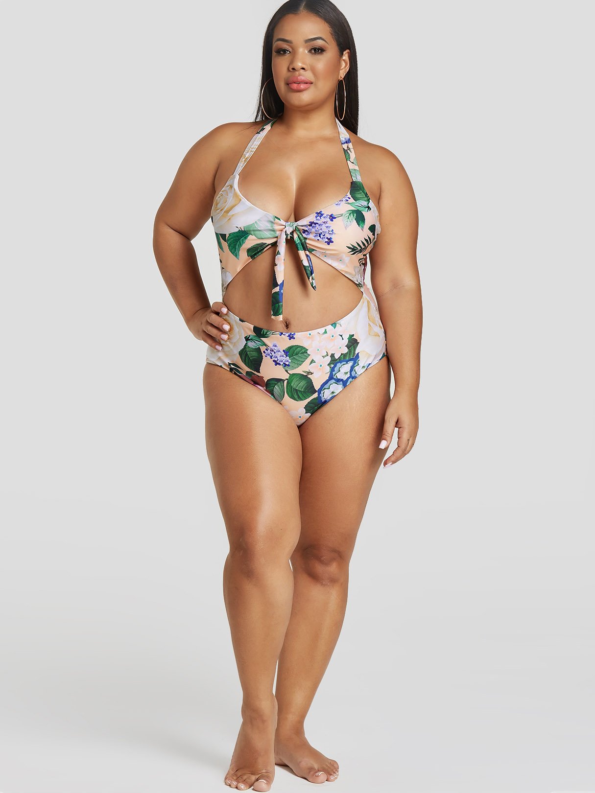 NEW FEELING Womens Multi Plus Size Swimwear