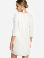 NEW FEELING Womens White Casual Dresses