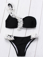 Wholesale Black One Shoulder Sleeveless Bikinis
