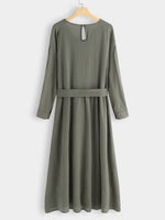 NEW FEELING Womens Army Green V-Neck Dresses