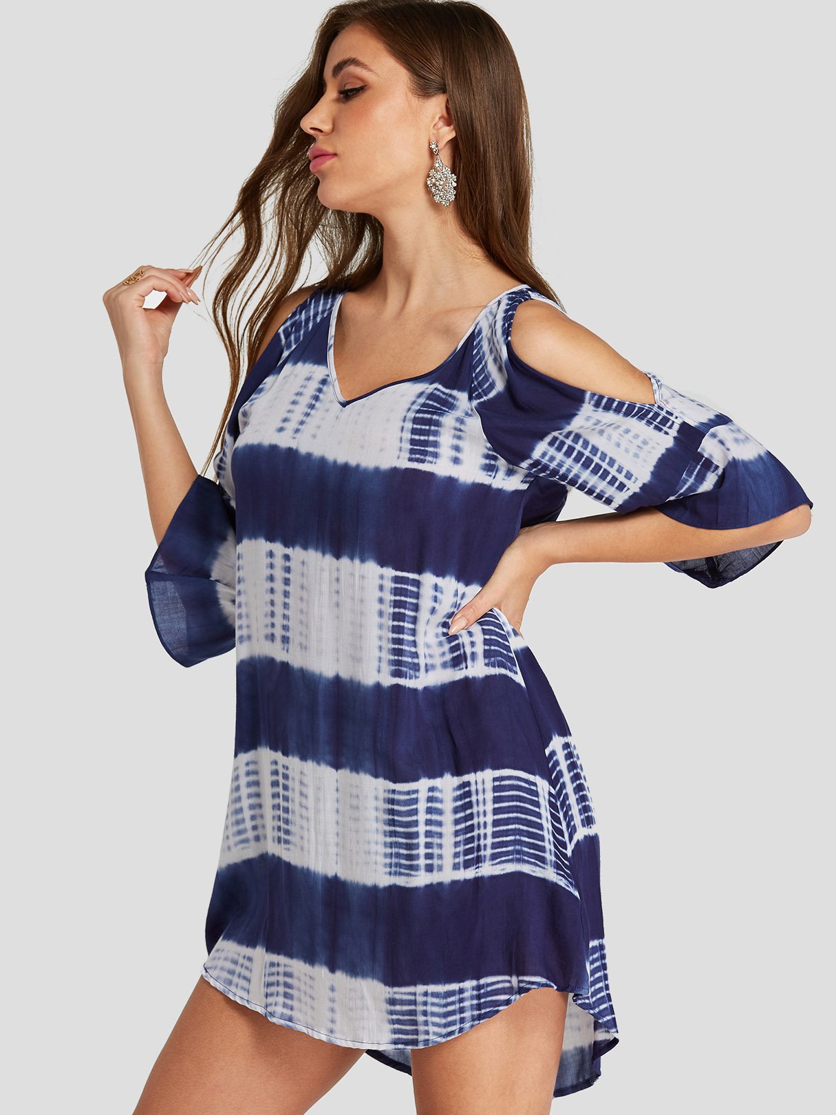OEM Ladies Blue Mini Dresses