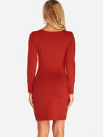 NEW FEELING Womens Red V-Neck Dresses