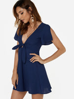 Custom Ladies V-Neck Mini Dress