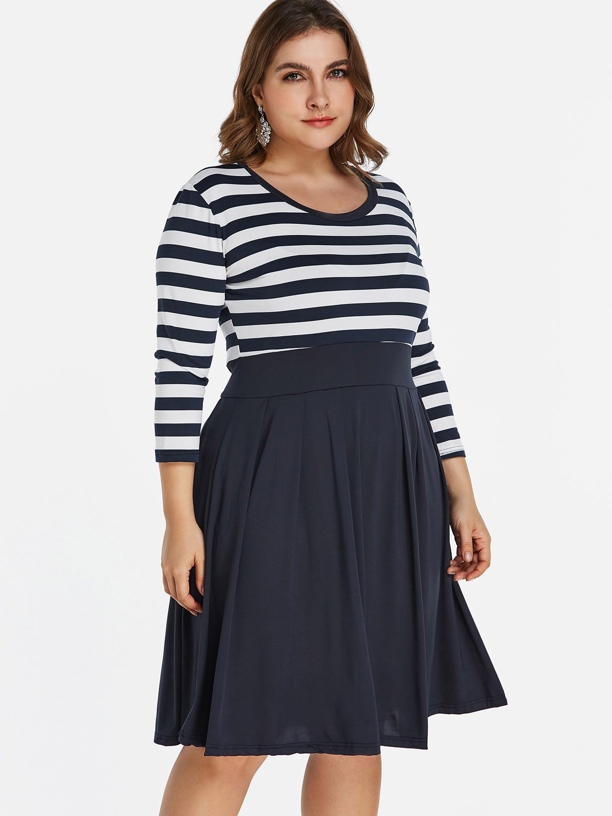 OEM ODM Womens 3/4 Sleeve Plus Size Dress
