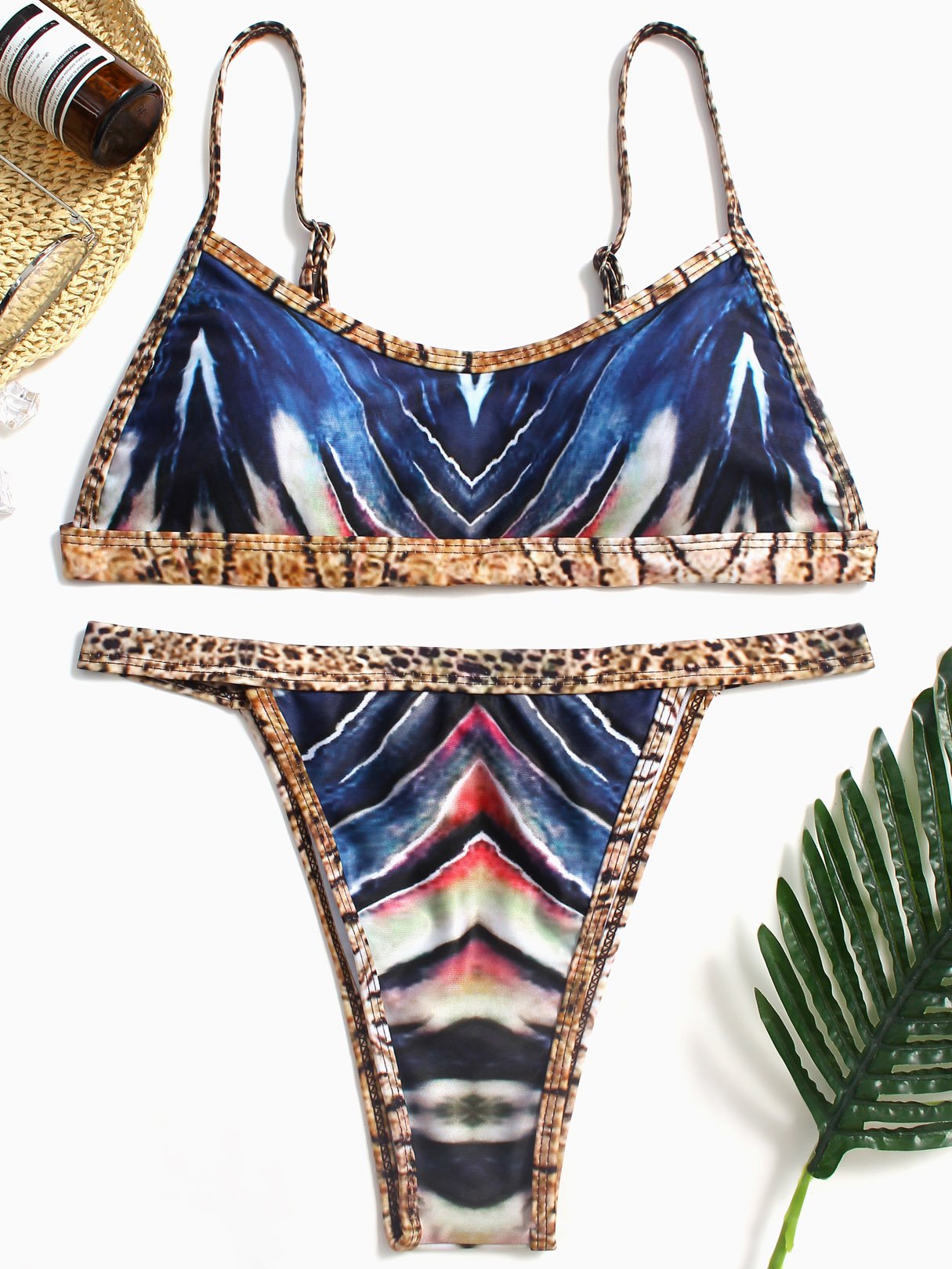 Wholesale Round Neck Sleeveless Two Piece Bikinis