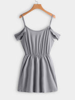 NEW FEELING Womens Grey V-Neck Dresses