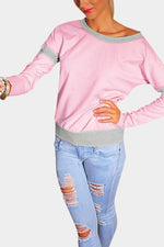 Wholesale Round Neck Long Sleeve Pink T-Shirts