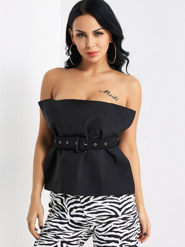 Wholesale Tube Top Sleeveless Black Camis