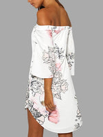 NEW FEELING Womens White Floral Dresses
