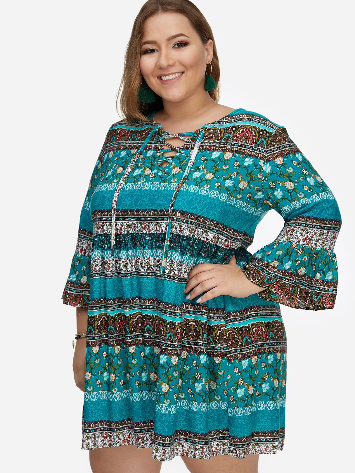 OEM Ladies Green Plus Size Dresses