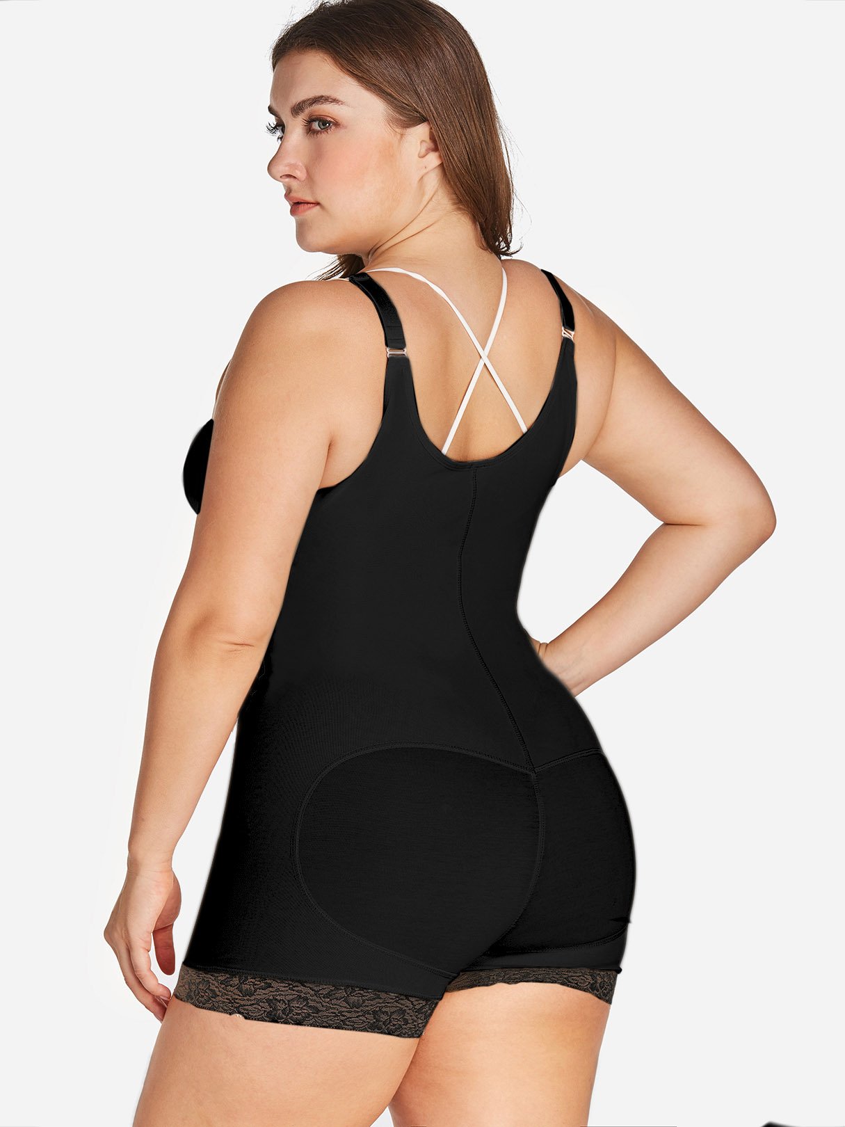 NEW FEELING Womens Black Plus Size Intimates