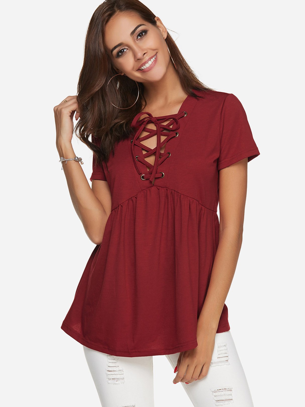 OEM Ladies Red T-Shirts