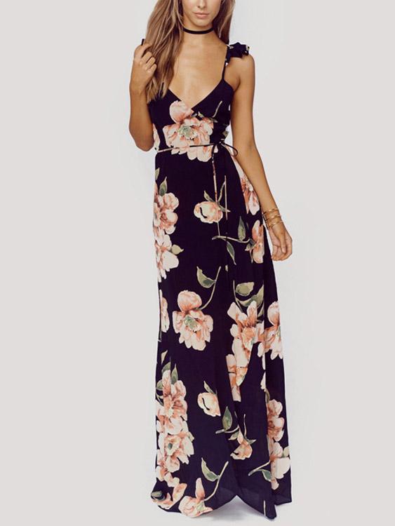 OEM Ladies Floral Maxi Dresses