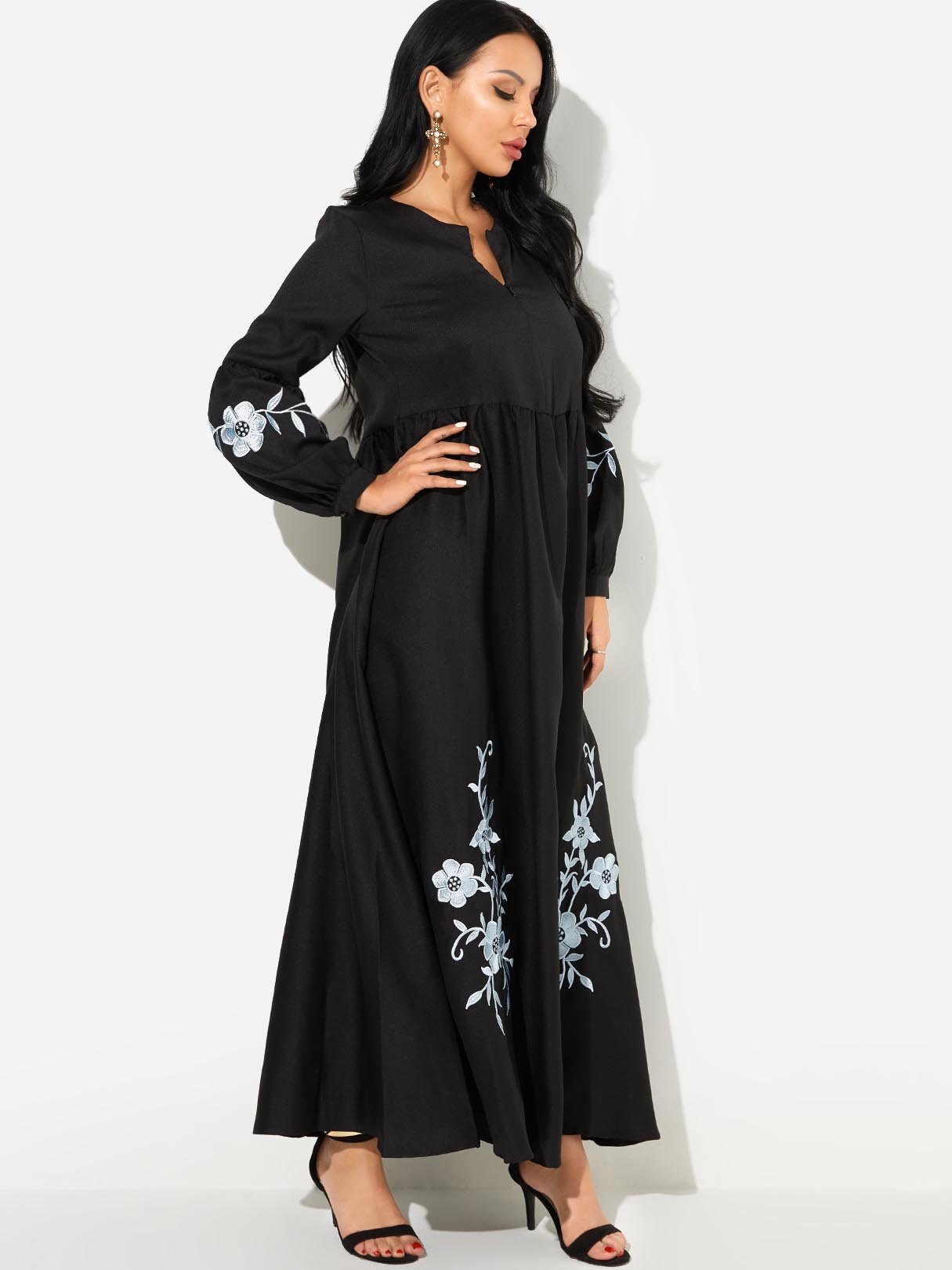 OEM Ladies Black Maxi Dresses