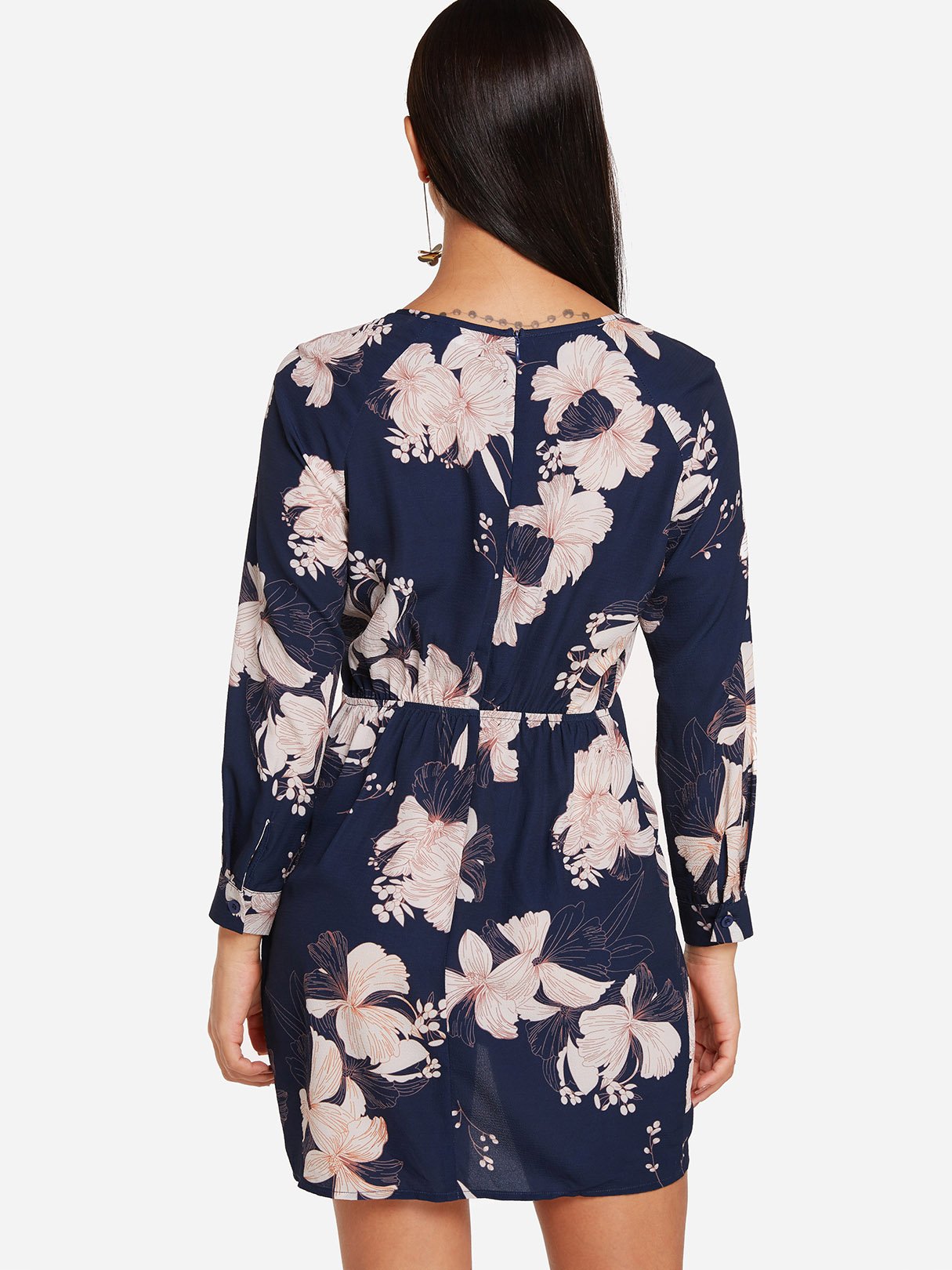 NEW FEELING Womens Navy Floral Dresses