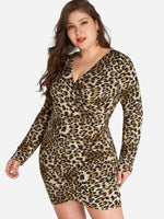 OEM Ladies Leopard Plus Size Dresses