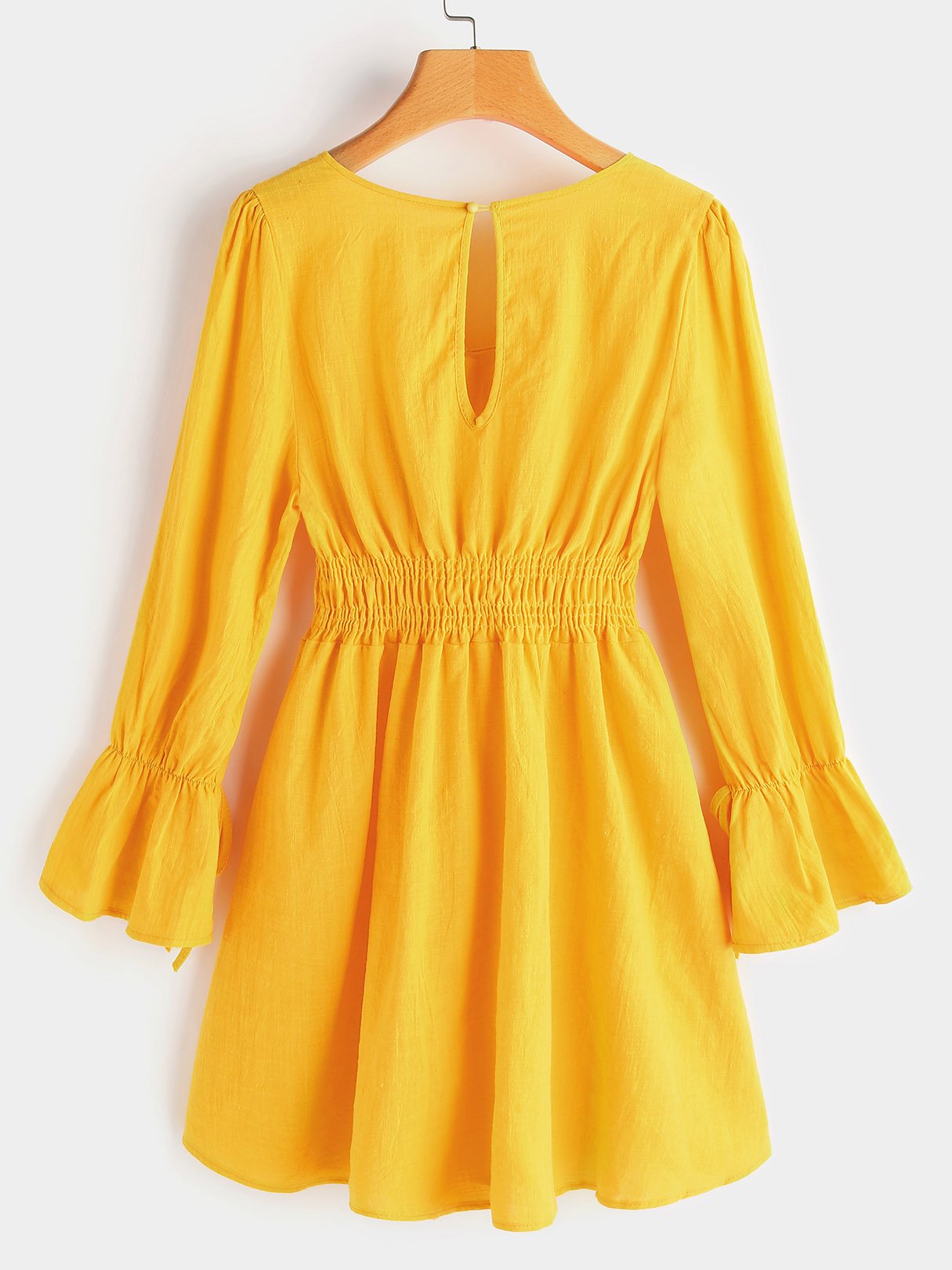 NEW FEELING Womens Yellow Casual Dresses