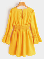 NEW FEELING Womens Yellow Casual Dresses