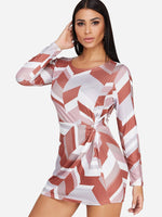 OEM Ladies Color Block Mini Dresses