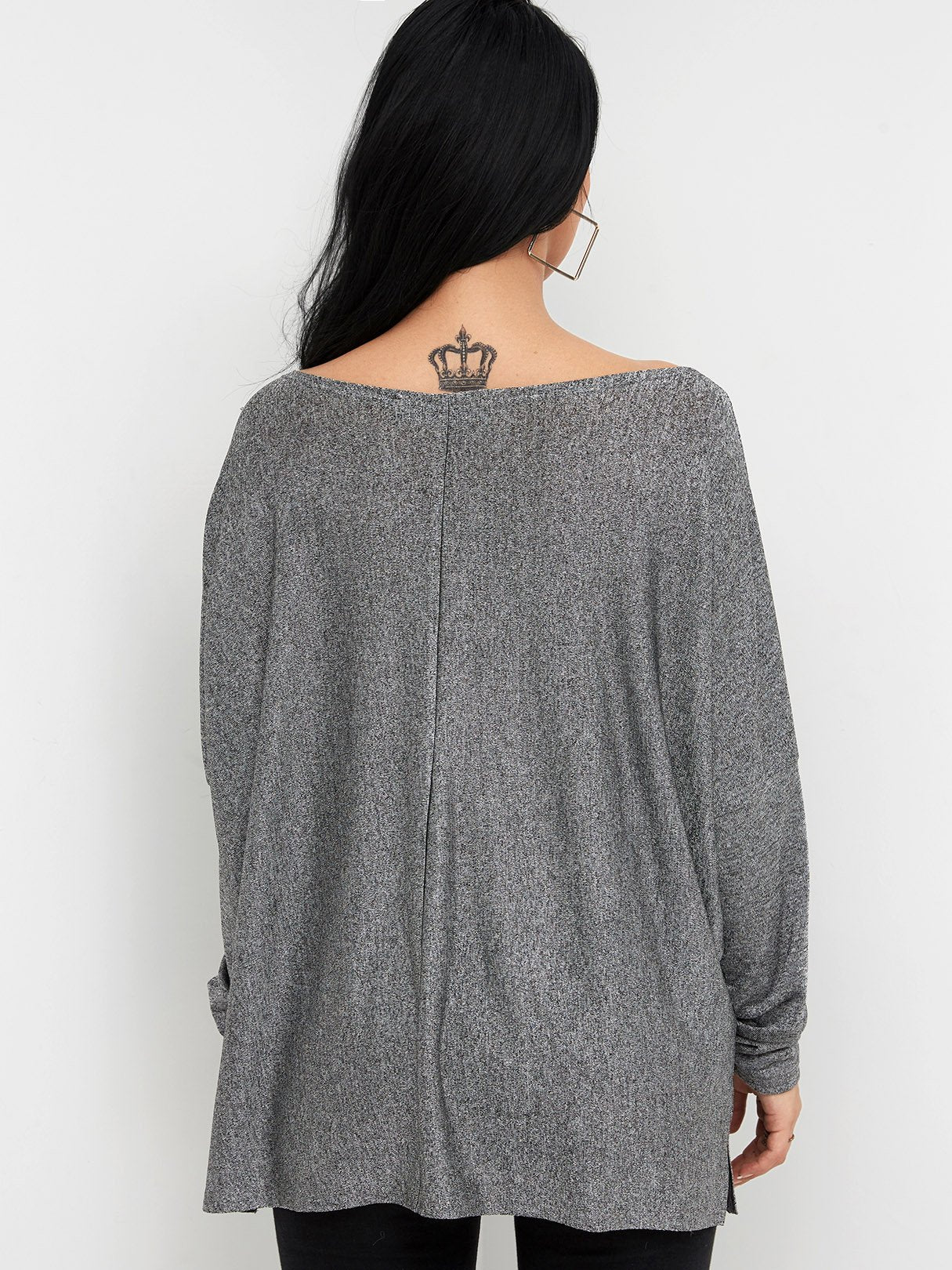 NEW FEELING Womens Dark Grey T-Shirts