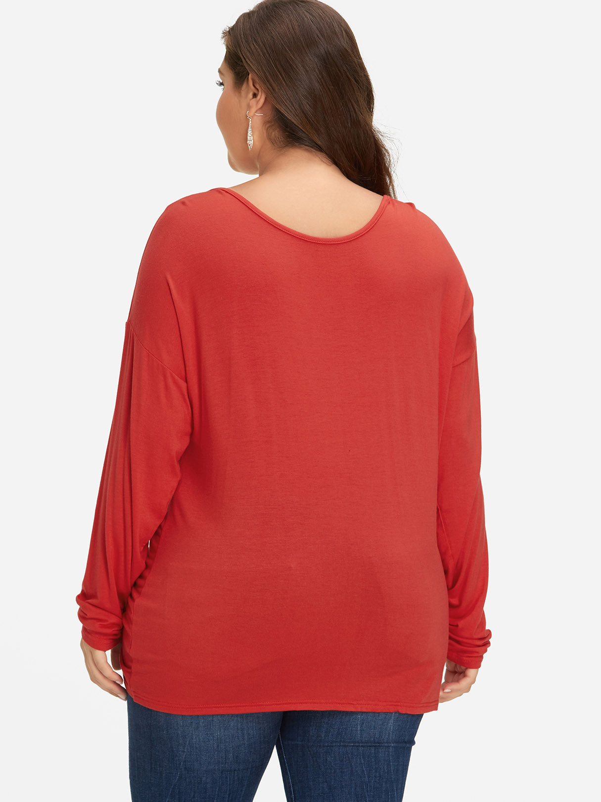 NEW FEELING Womens Red Plus Size Tops