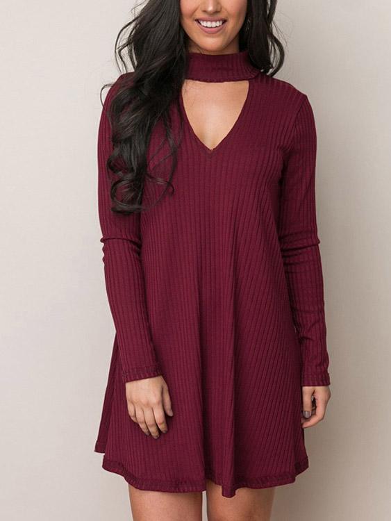 OEM Ladies Burgundy Mini Dresses