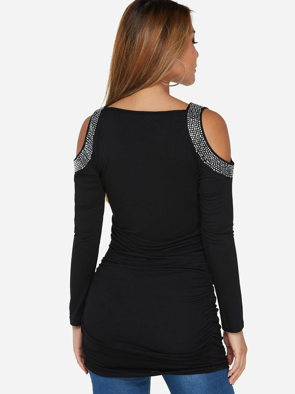 NEW FEELING Womens Black T-Shirts