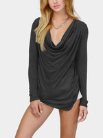 NEW FEELING Womens Black T-Shirts