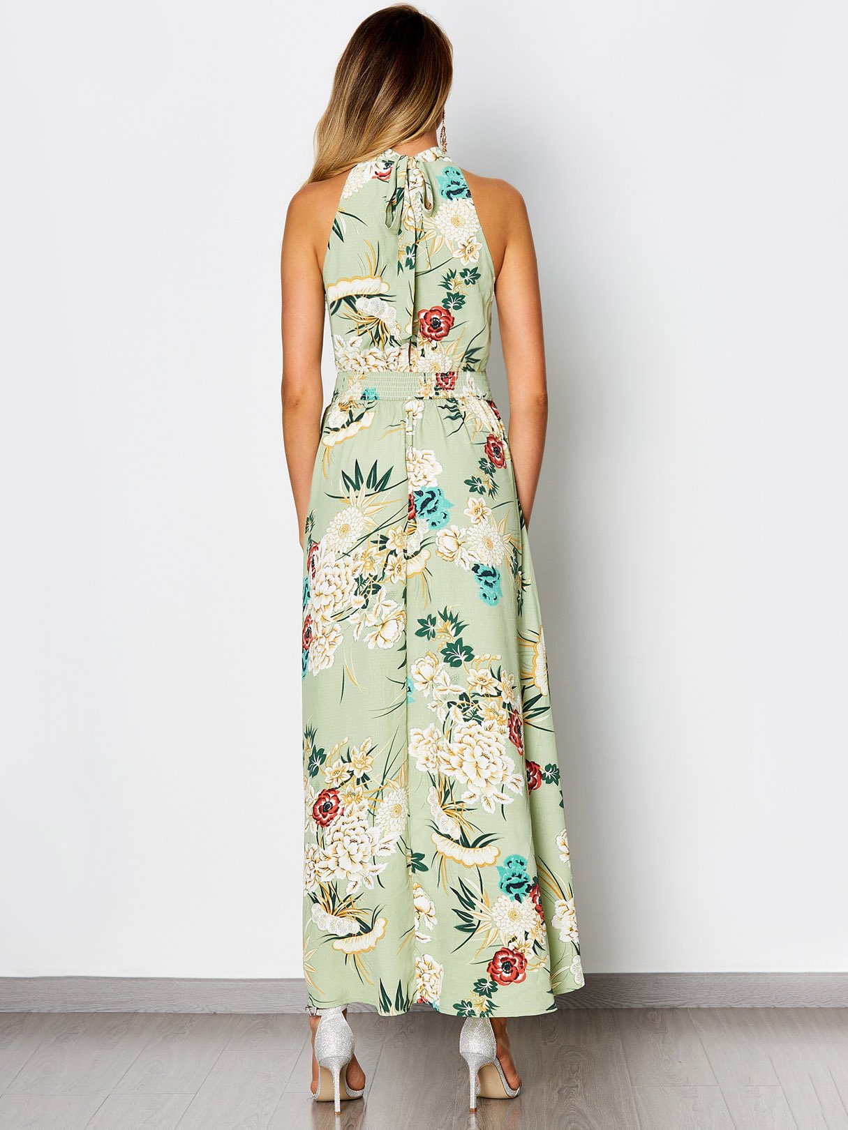 NEW FEELING Womens Green Floral Dresses