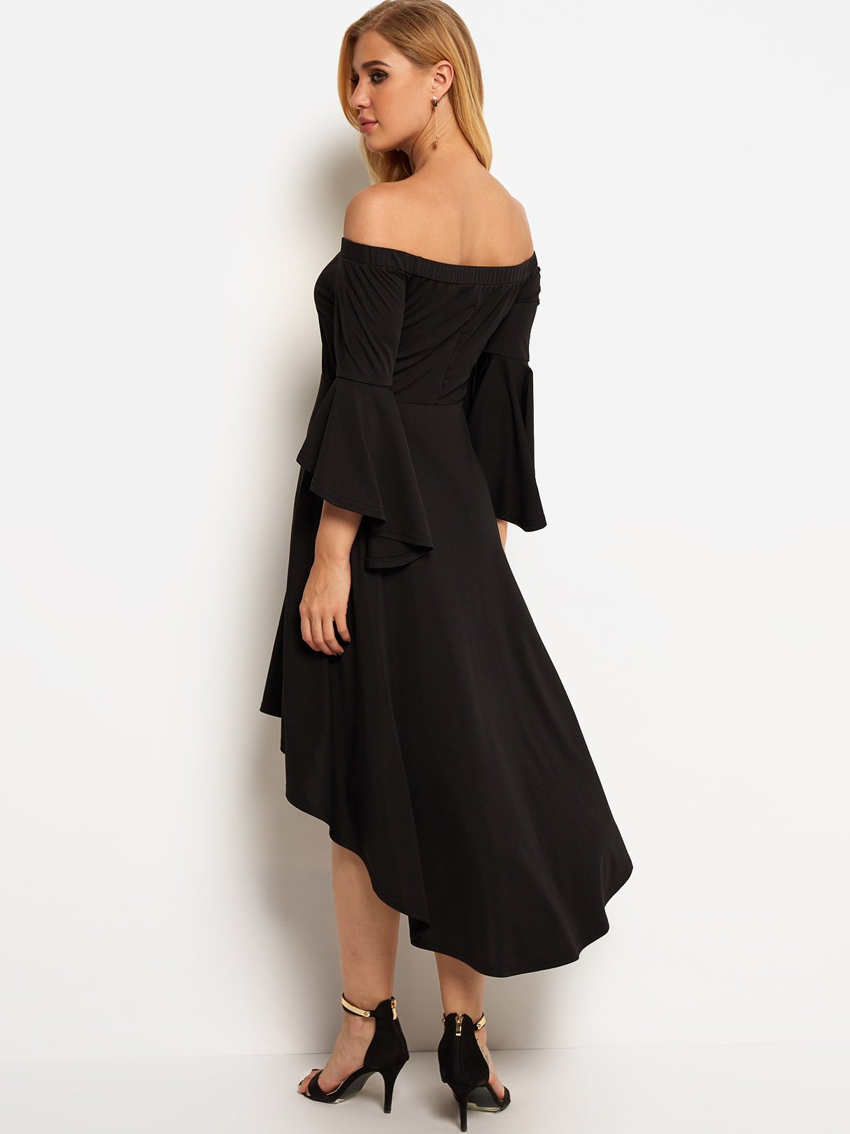 NEW FEELING Womens Black Off The Shoulder Dresses