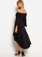 NEW FEELING Womens Black Off The Shoulder Dresses