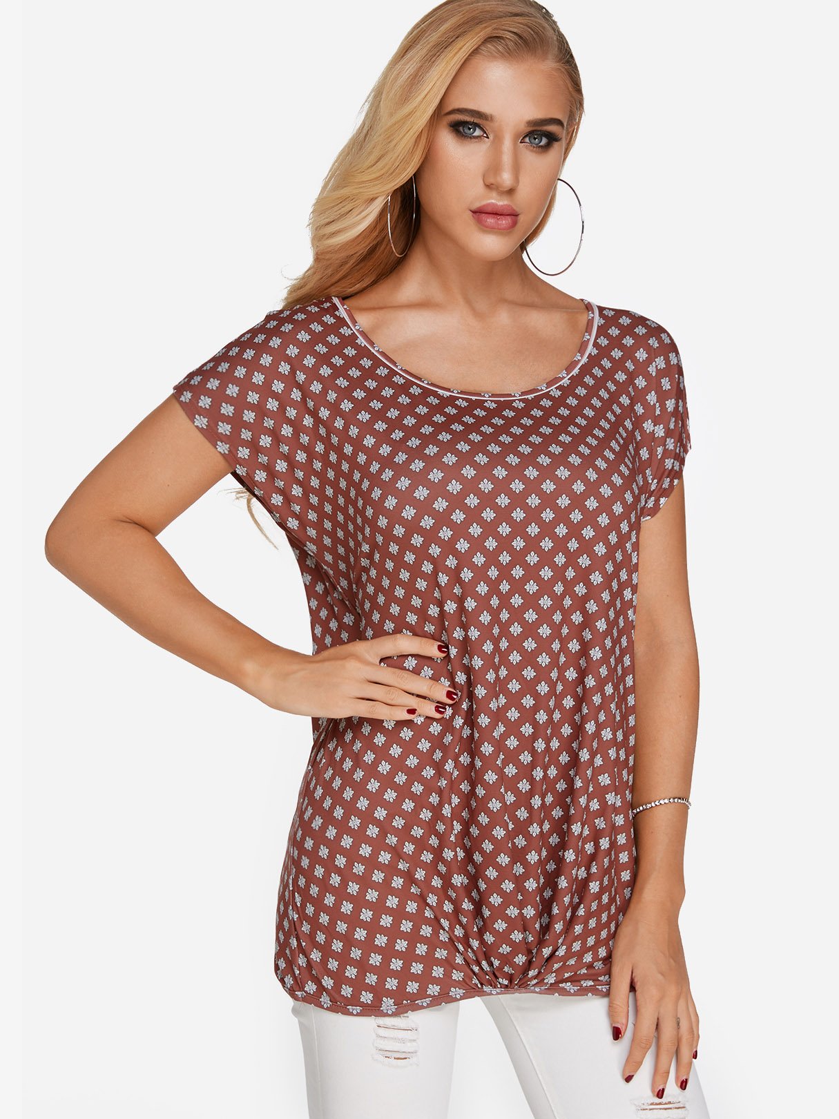 Custom Womens Short Sleeve Blouses