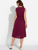 NEW FEELING Womens Burgundy Casual Dresses