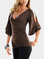 Custom Ladies Deep V Neck Blouses