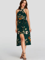 NEW FEELING Womens Green Floral Dresses