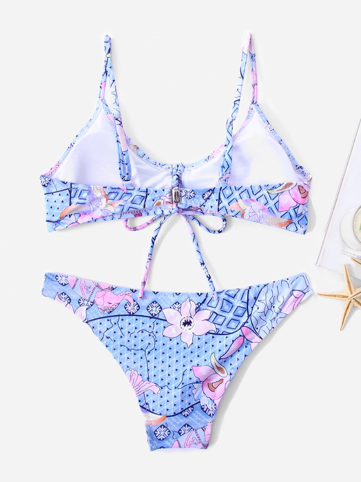 NEW FEELING Womens Sky Blue Bikinis