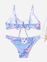 NEW FEELING Womens Sky Blue Bikinis