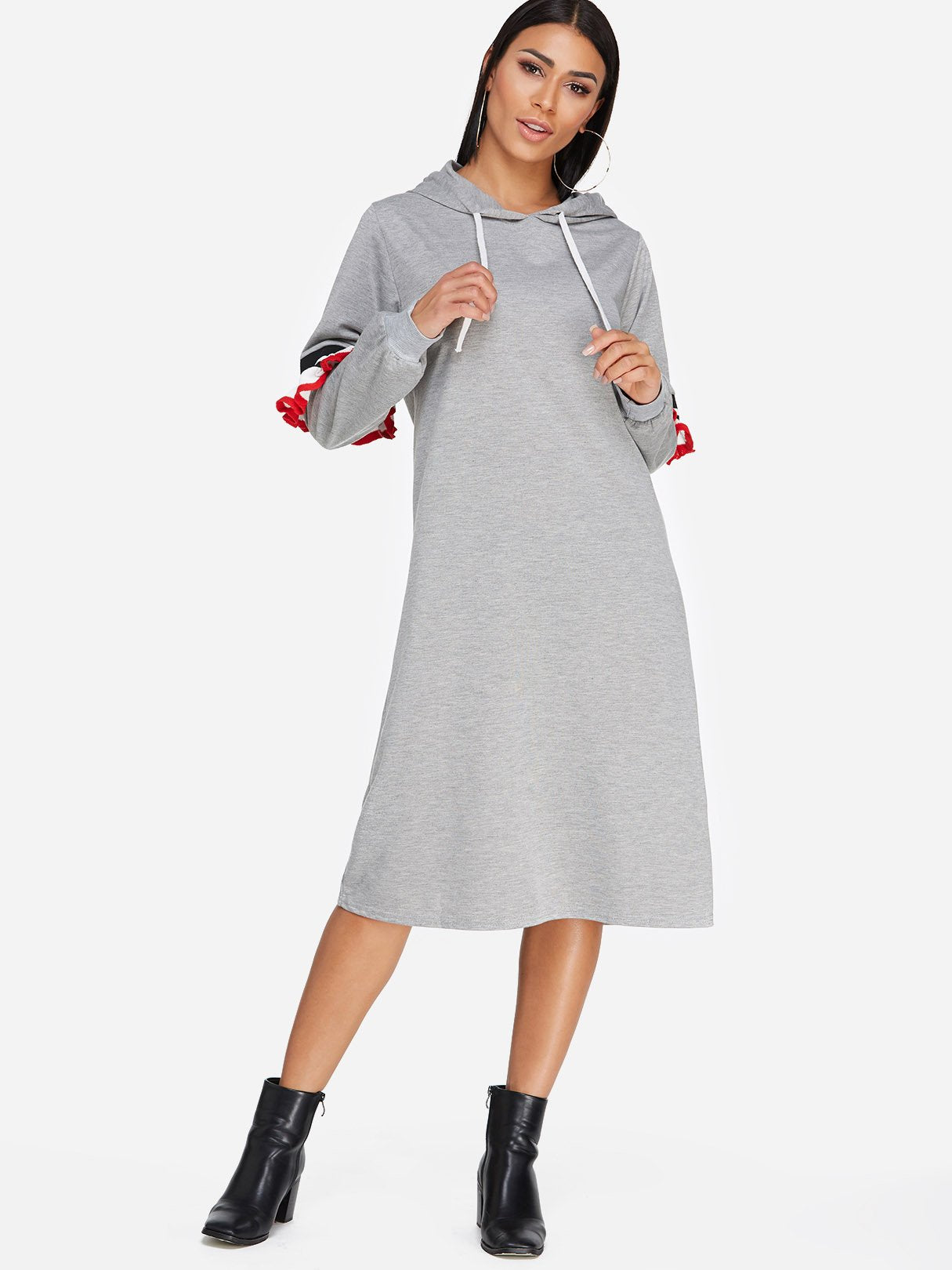 ODM Ladies Long Sleeve Midi Dress