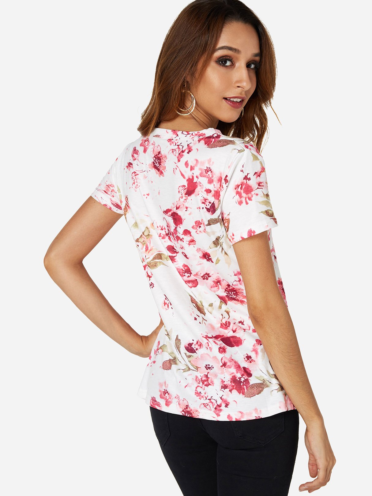 NEW FEELING Womens White T-Shirts