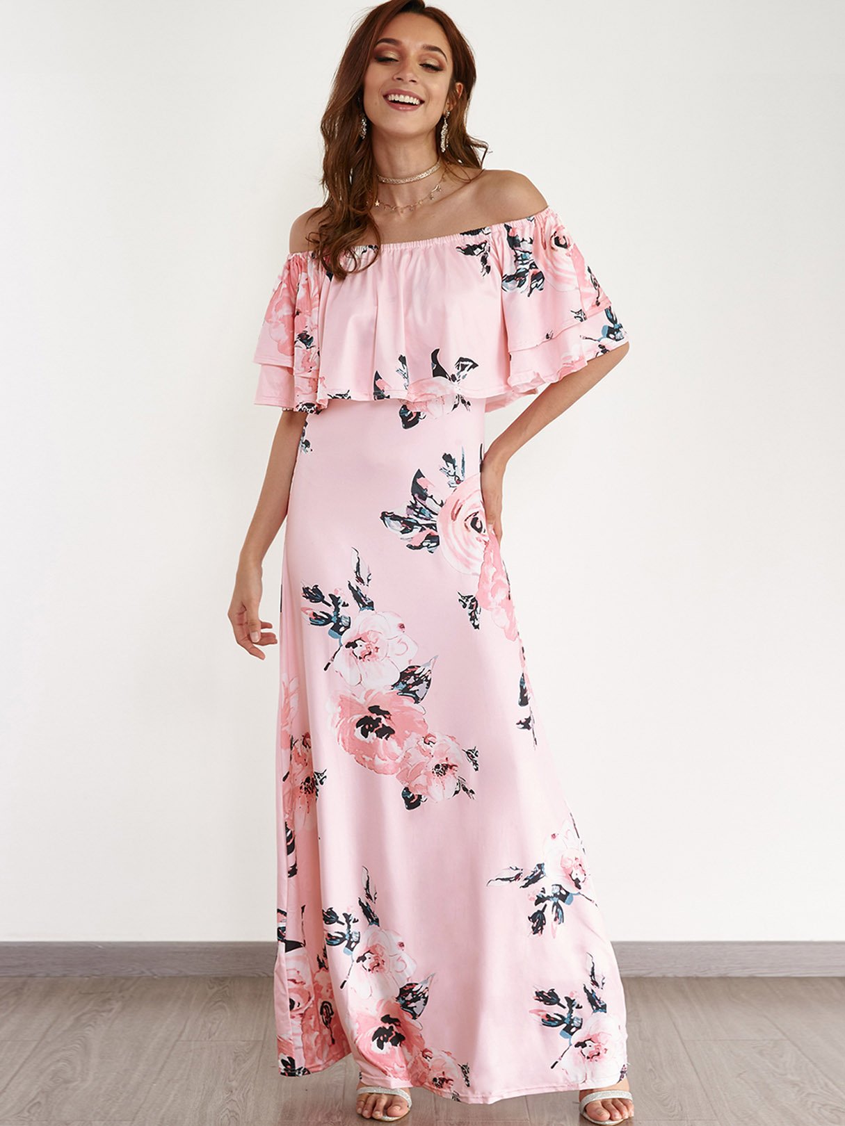 ODM Ladies Short Sleeve Maxi Dresses
